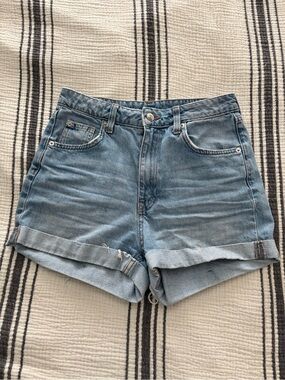 Divided Light Blue Rolled Denim Shorts